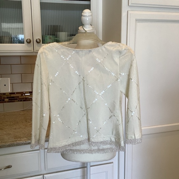 Walter Ma Beaded White Top Size 40 EU - Picture 5 of 7